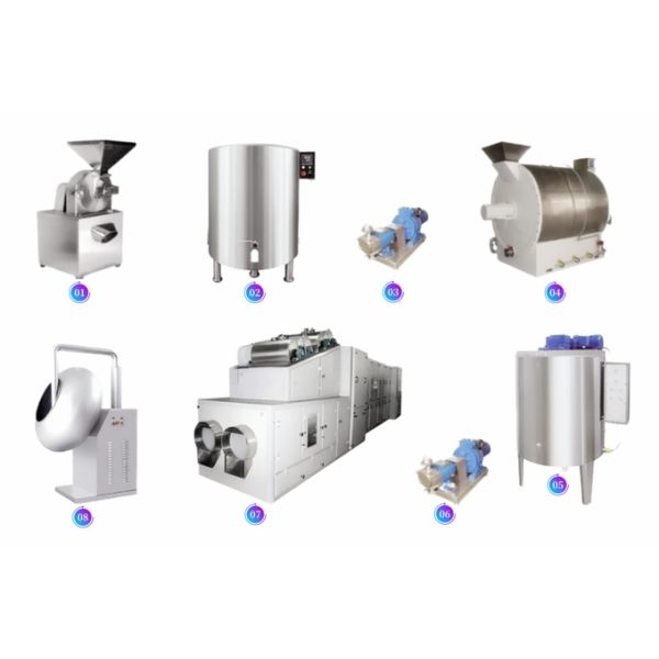 PD600 Chocolate Beans Production Line Making Equipment Machinery Chocolate Spherical Ball Beans Processing Line Machine