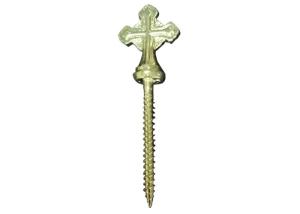 China Cross Shaped Decoration Screw In Coffin , Zinc Coffins And Caskets Accessories factory