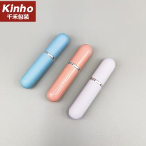 China Portable Bullet Empty Perfume Bottles Metal Aluminum Rotating 5ml Glass Spray Bottle factory