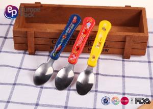 China Baby Feed Colourful Steal Kids Cutlery Set 13.5Cm Length With Printing factory