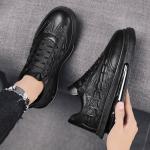 Customized OEM Mens Leather Casual Shoes Low Top Silhouette