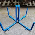 Outdoor Metal Steel Round Table And Stool , Steel Picnic Table With Four Stools