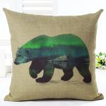 Nordic Geometric Bear Pillow Case Cushion Cover Green Blue 18 x18 for sofa bed