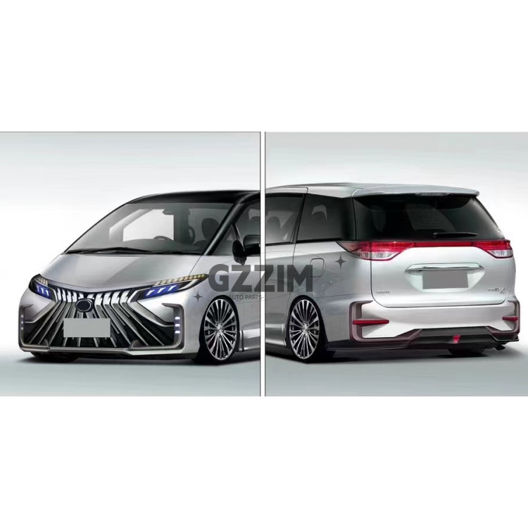 Body Kit For Toyota Previa Front Rear Bumper With Head Light Tail Light Black/White