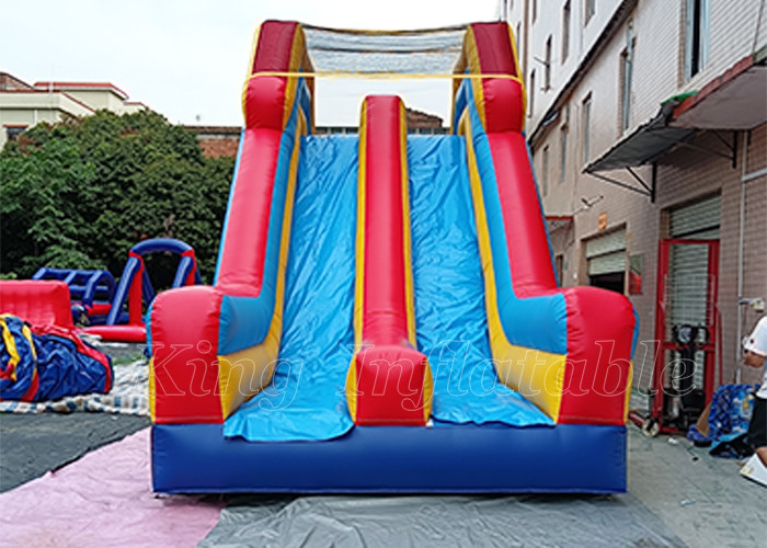 Outdoor Blow Up Game 20m Commercial Inflatable Obstacle Course For Rent