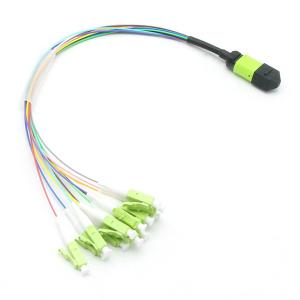 China Length Customized MPO Fanout Cable 12 Fibers OM5 50/125 100G Hytrel Jacket factory