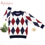 Autumn and winter new children's jacquard sweater fashion baby simple Pullover