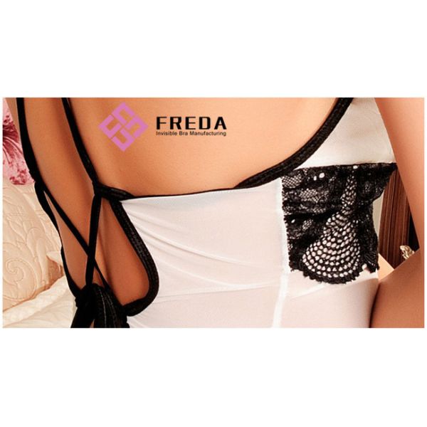 The stretch lace adjustable string babydoll lingerie dress