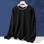 Collar O-Neck Custom Men's Fleece Thick Warm T-Shirt with Soft Cotton and Slim