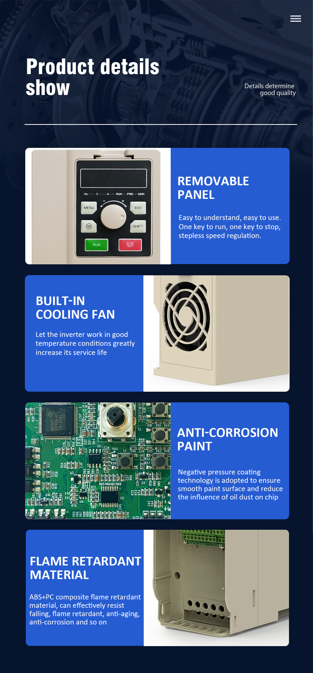 5.5KW 7.5KW 11KW Vector Frequency Inverter Single Phase Frequency Drive