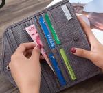 Nylon Material Credit Card Organizer Wallet / Card And Money Holder With Snap