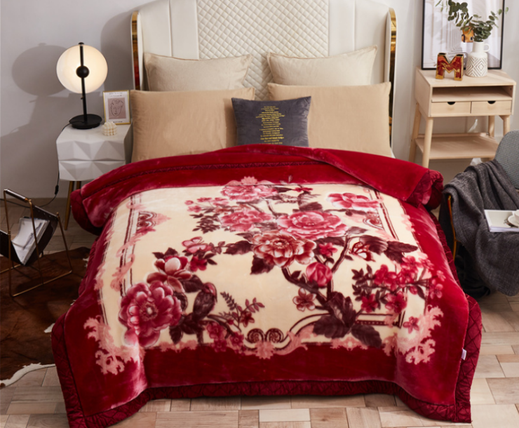 1kg-6kg Heavy Weight Mink Raschel Blanket for Winter Single and Double Layer Pattern