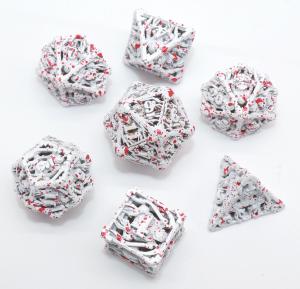 China Durable Antiwear Small Dice Set , Handmade White Polyhedral Dice factory