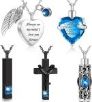 Urn Necklace For Ashes Keepsake Cremation Heart Cross Cubic Jewelry For Ashes