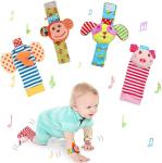 Unisex Educational Rattle Socks Foot Finders & Wrist Rattles For Infants