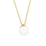 14K Pendant Necklace For Women Is With Decorated A 6MM Freshwater Pearl