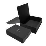 Custom Logo Black Paper Magnetic Closure Foldable Gift Box Hot Foil/UV/Varnish