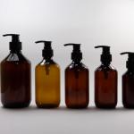 Round Amber Cosmetic Bottles 200ml 250ml Matte Amber Empty Shampoo Bottle
