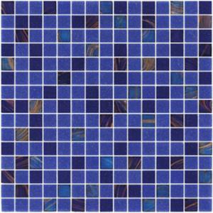 China Sanding blue 20mm glass mosaic blend pattern for swimming pool building factory