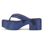 Print Cloth Upper OEM Platform Wedge High Heels Platform Flip Flops