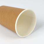 Restaurant Take Away 500ml Disposable Paper Water Cups Kraft Brown Double Wall
