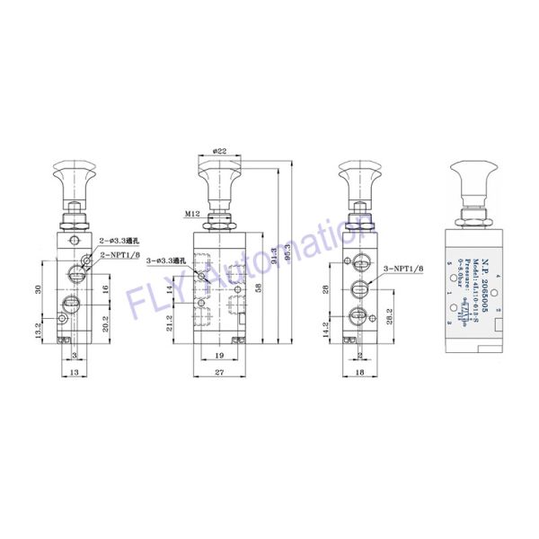 4L110-013-S 4L110-014-S Push-pull Valve