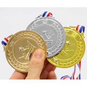 China Soccer Trophies Custom Medals Sport Award Metal Enamel Football Custom Military Awards on sale
