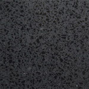18MM Shiny Black Backsplashes Glass Quartz For Kitchen Island Countertop