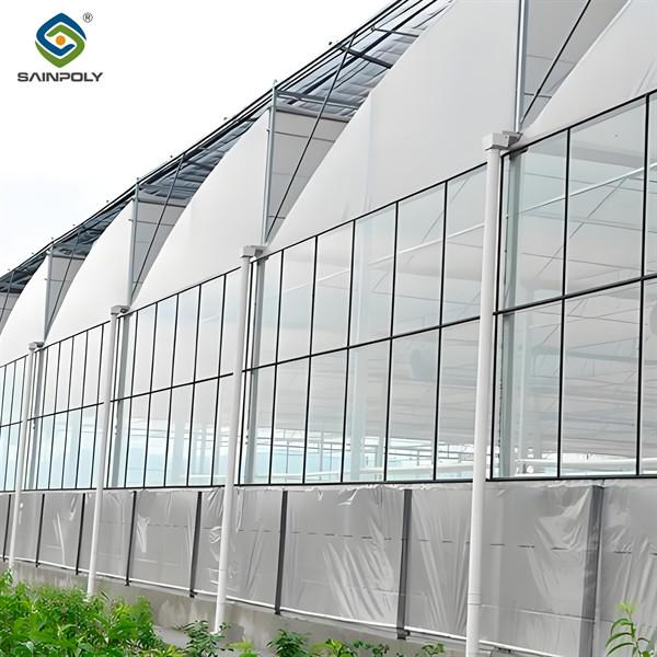 Galvanized Steel Gothic Shaped Greenhouse Snow Resistance With Ventilation