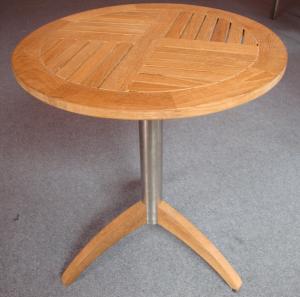 China China LFurniture Round Wood Table with Metal Foot-5 factory