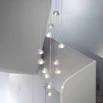 Hotel Decoration Crystal Staircase Pendant Light With Transparent Ball And