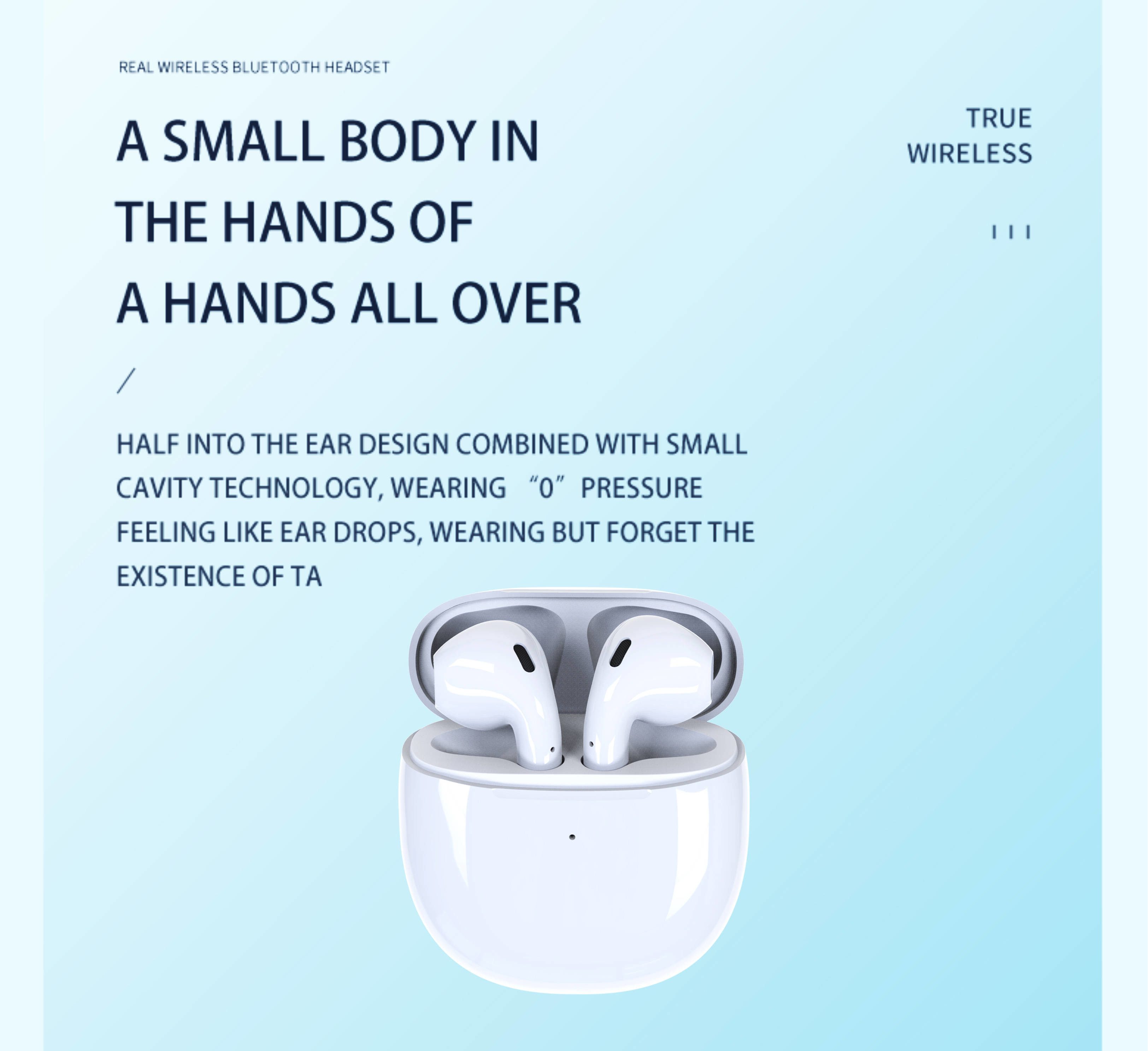 Good Sounding Wireless Earbuds Bluetooth In Ear Detection Lightweight For Fitness