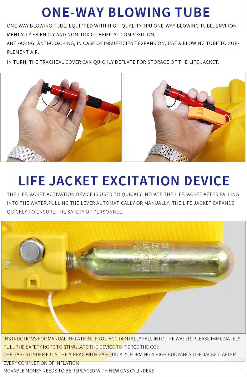 Portable Adult Inflatable Safety Rescue Life Jacket High Buoyancy Life Vest Swim Vest