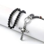Stainless steel skull cross pendant, European and American cross-border trendy