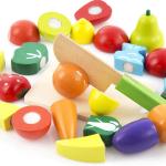 Colored ISO9001 Simulation Wooden Vegetable Toys Wooden Play Fruit