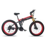28MPH Fat Tire Foldable Electric Bike Brushless Geared With Integrated Battery