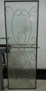 China customized golden wrought iron glass in Exterior door factory