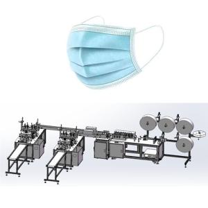 China Light Weight Disposable Non Woven Mask Making Machine System 3 Layer Blue Color factory