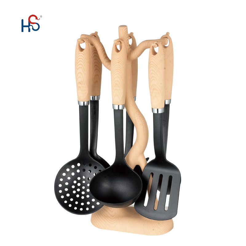 7-Piece Nylon Kitchen Cooking Utensil Set Sustainable Plastic Kitchenware for Homesen