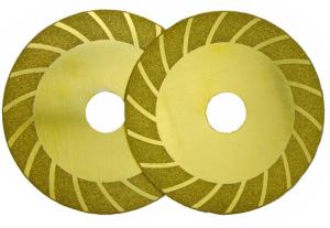China 4 Inch Titanium Plating Diamond Tile Blade Wave Cutting Wheel Grinding Disc factory