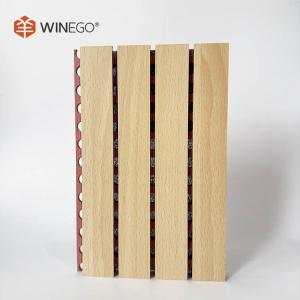 China Interior Soundproofing Grooved Acoustic Panels 2440mm With Red Fire Resistant MDF factory