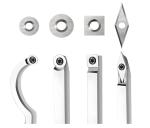 4Pcs Wood Turning Carbide Cutter Inserts Including Round / Square / Diamond