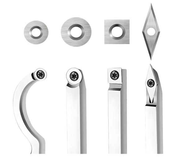 4Pcs Wood Turning Carbide Cutter Inserts Including Round / Square / Diamond