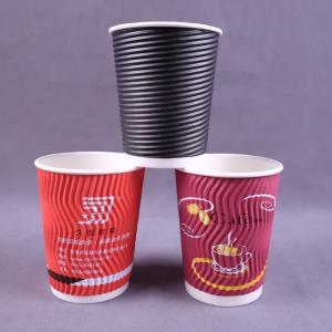 China Triple Layers Corrugated Disposable Paper Coffee Cup 12Oz customized factory