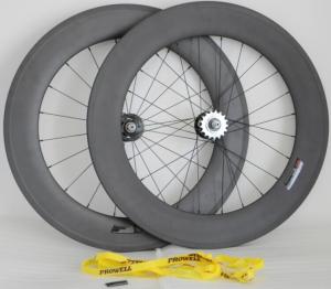 China 700c cheap China 88MM Carbon clincher wheelsets with width 23mm fixed gear for track bike factory