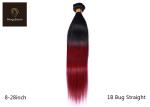 Straight 45.72cm 18 inch Ombre Colored Human Hair Bundles 1b Bug St