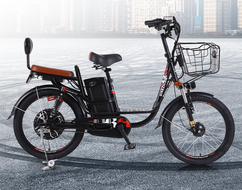 48V 350W Electric City Bike 10Ah / 22Ah Lithium Battery Single Speed Electric Bicycle