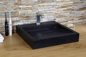 China Artisan Black Small Bathroom Sink Depth Customiable Faucet Decor Under Counter factory