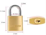 Sturdy Keyed Small 32mm Brass Padlock Rectangular Hardened Steel