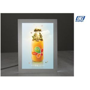 Silver Super Thin Led Crystal Light Frame A3 Size With External Power Supply